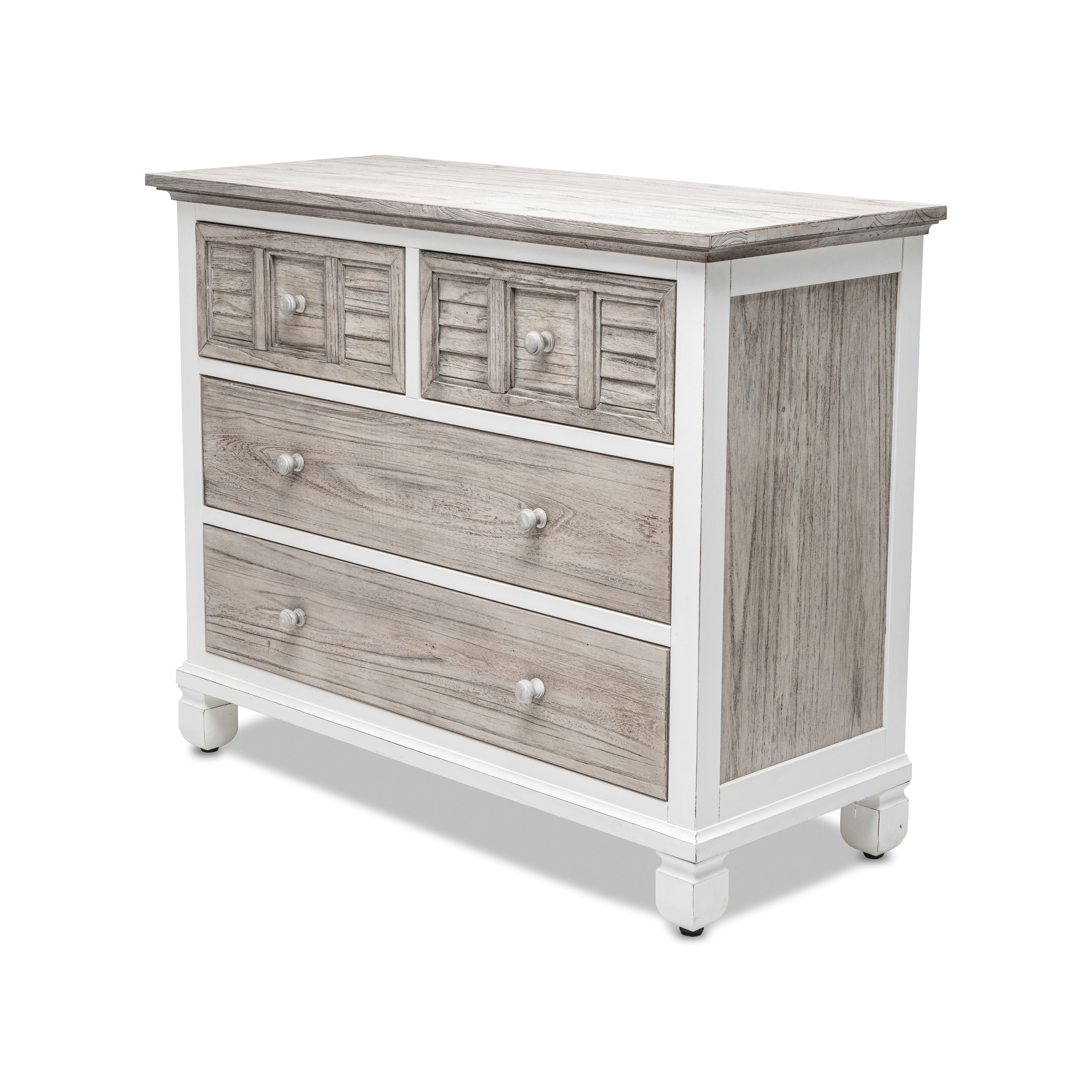 Sea Winds Islamorada - 4 Drawer Chest - Dapple Grey and Blanc Finish