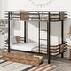 preview thumbnail 1 of 9, Twin XL over Twin XL Industrial Modern Bunk Kids Bed Frame with Guardrail and Two Storage Drawers, Easy to Assemble, Black Black