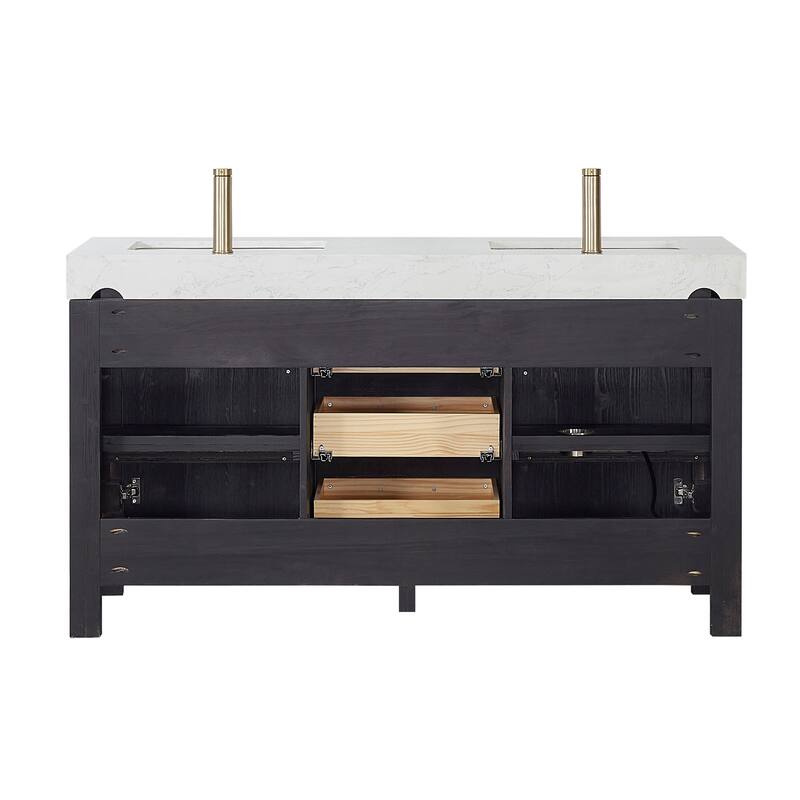 Leon 60 in. Double Bathroom Vanity with Composite Stone Top
