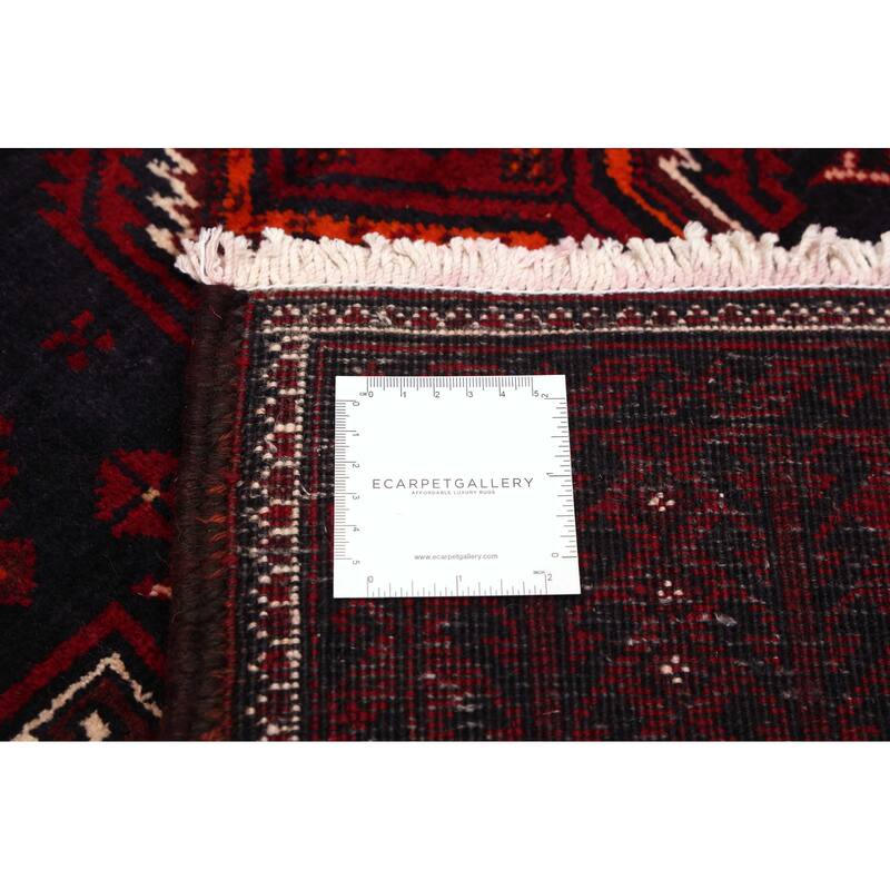 ECARPETGALLERY Hand-knotted Teimani Dark Navy, Red Wool Rug - 3'5 x 6'8