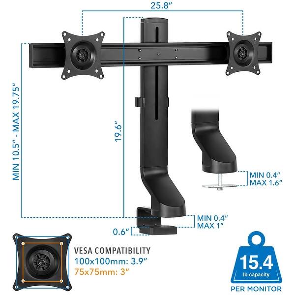 Shop Mount It Dual Monitor Mount For Standing Desks Fits Two 21