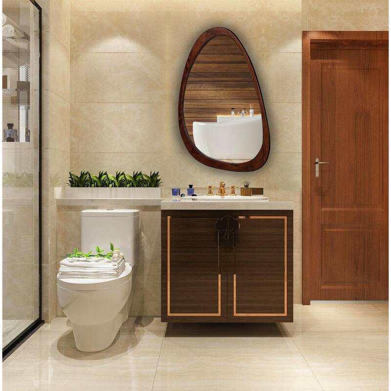 NOVA Natural Wood Frame Asymmetrical Mirror