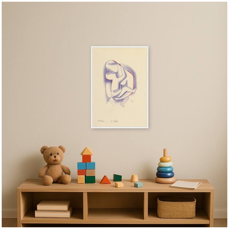 Kate and Laurel Mother 1936 Mikulas Galanda by Nostalgia Prints Framed Canvas Wall Art Print