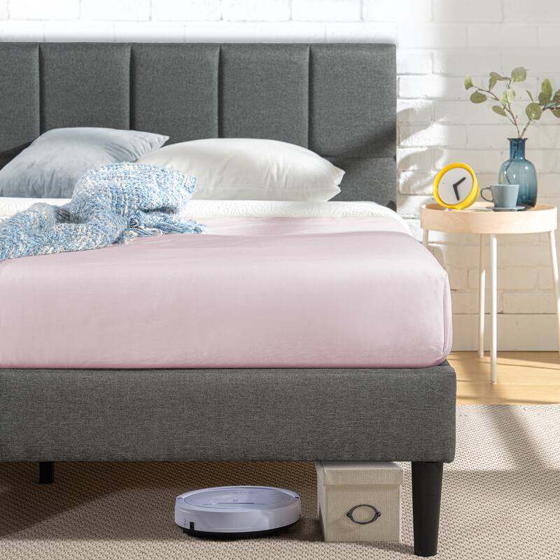 Priage by ZINUS Upholstered Square Stitched Platform Bed Frame