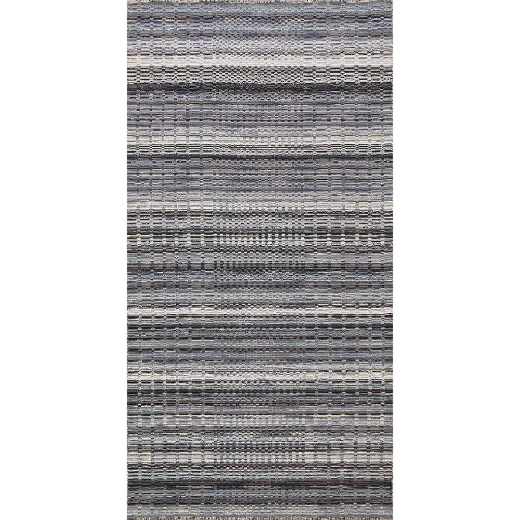 Geometric Modern Moroccan Oriental Wool Area Rug Handmade Carpet - 4'10" x 7'11"