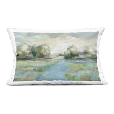 Stupell Abstract Rural Meadow Stream Decorative Printed Throw Pillow Design by Nan