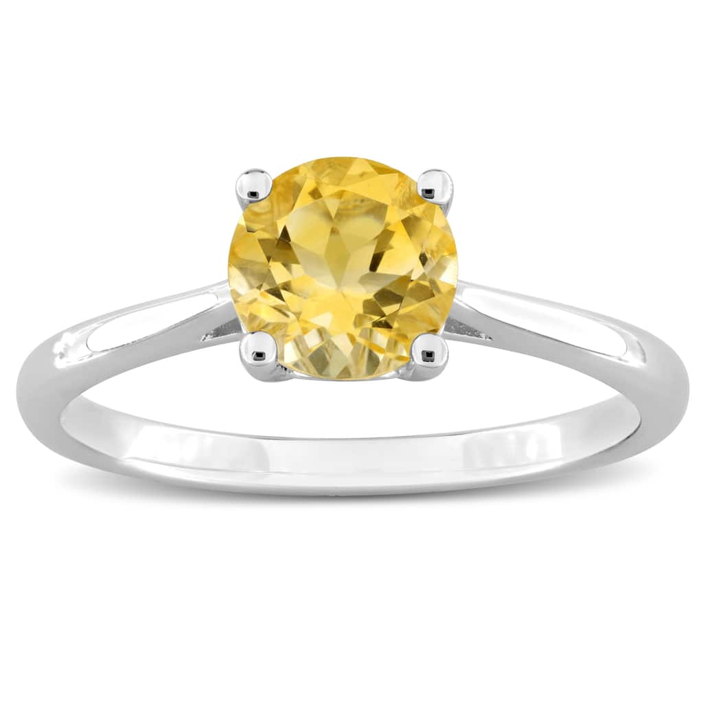 Miadora 1 1/4ct TGW Citrine Solitaire Ring Sterling Silver