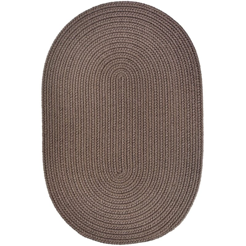 Rhody Rug Madeira Indoor/ Outdoor Braided Rounded Area Rug - Dark Taupe - 8' x 11' Oval