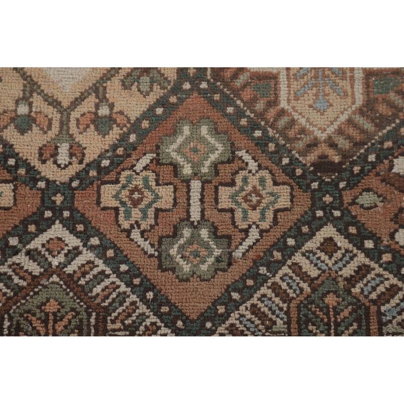 Garden Design Bakhtiari Persian Vintage Rug Hand-Knotted Wool Carpet - 6'10"x 9'10"