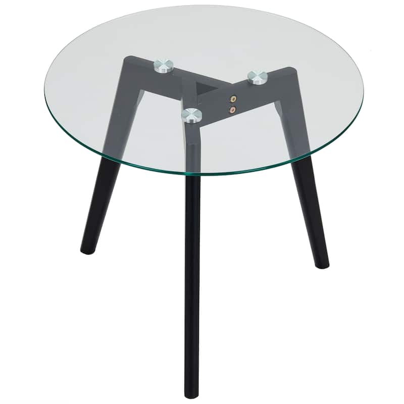 Set of Two Mixed Material Mid-Century Modern Glass Nesting Tables