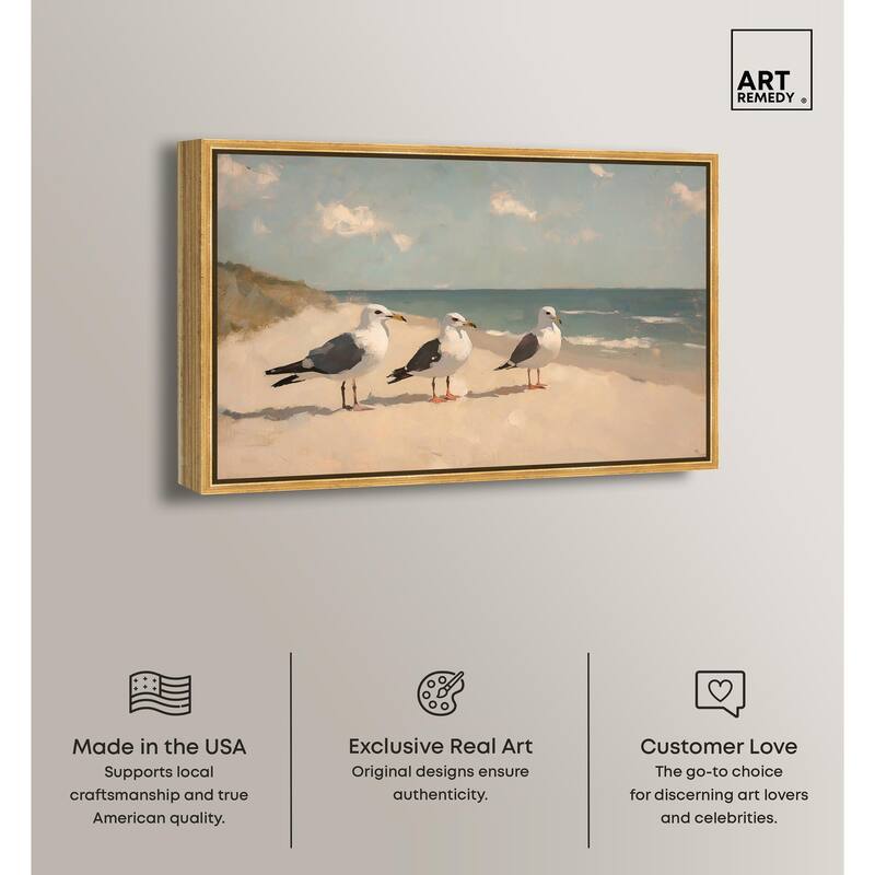 Seagulls at the Beach I Canvas by Art Remedy