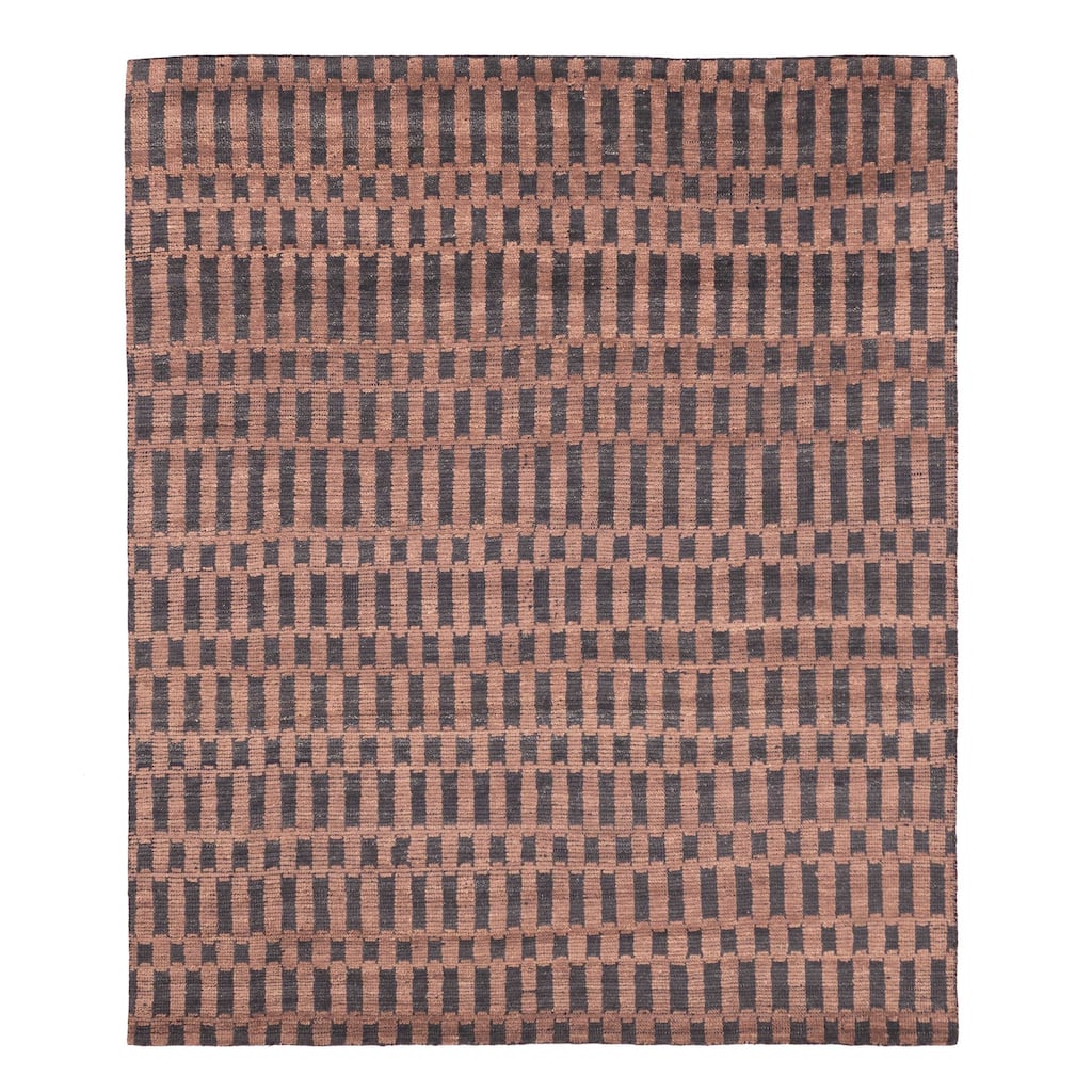 ECARPETGALLERY Hand-knotted Tangier Brown Wool Rug - 8'5 x 9'10