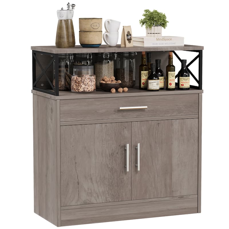 Sideboard Buffet & Storage Cabinet – Versatile Sideboard for Living Room, Dining Room, or Entryway - Grey/Brown
