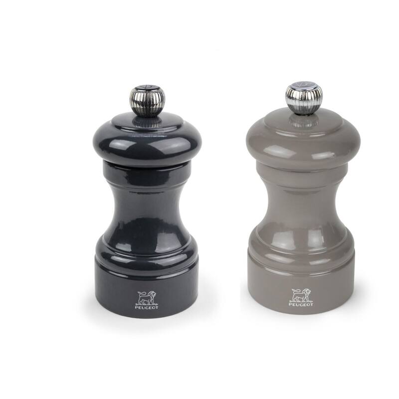 Peugeot Bistro Pepper and Salt Mill Set - 10cm - 4in. - Slate and Smoked Grey
