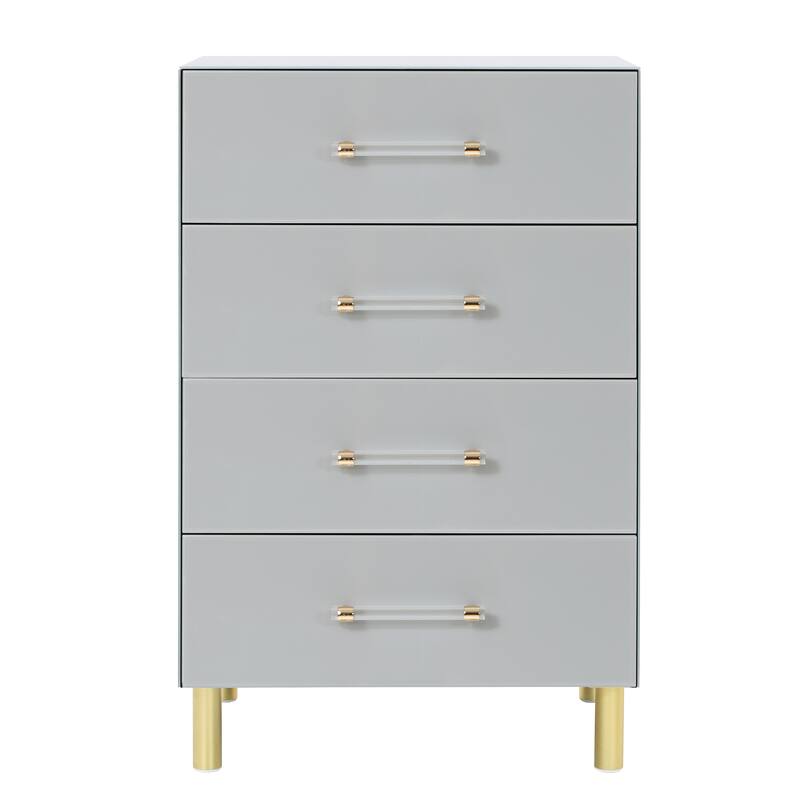 Modern Light Gray 37.3" Tall 4-Drawer Chest