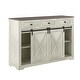 preview thumbnail 9 of 23, 54" Farm Style Wood Buffet Bar Cabinet w/Wine & Glass Rack