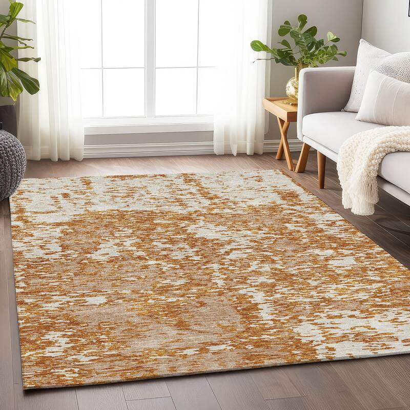 Premium Washable Super Soft Abstract Pixels Mayfield Rug - Copper - 10' x 14'