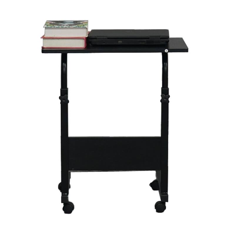Removable P2 15MM Chipboard & Steel Side Table with Baffle Computer Desk Black - Black