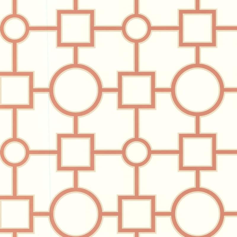 Brewster Geometric Burnt Sienna Geovine Wallpaper - 20.5in x 396in x 0.025in