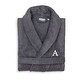 preview thumbnail 2 of 26, Authentic Hotel and Spa Unisex Grey Turkish Cotton Terry Bath Robe with White Block Monogram L/XL - A