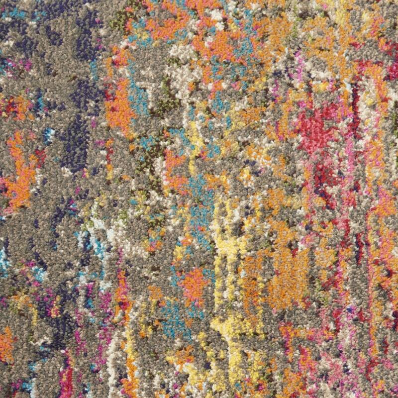 Power Loomed Abstract Modern Non Skid Stain Resistant Area Rug - 120' X '26' X '0.5