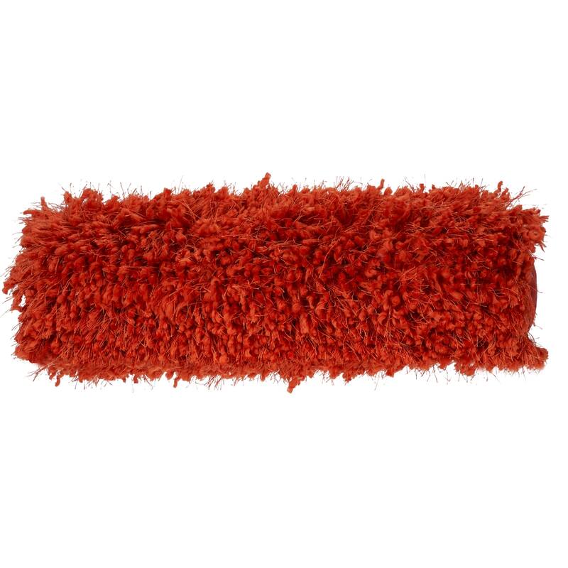 Mina Victory Shag Solid Throw Pillow - Orange - 5" x 20"