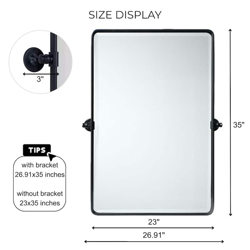 TEHOME Woodvale Rectangle Vertical Metal Wall Mirrors