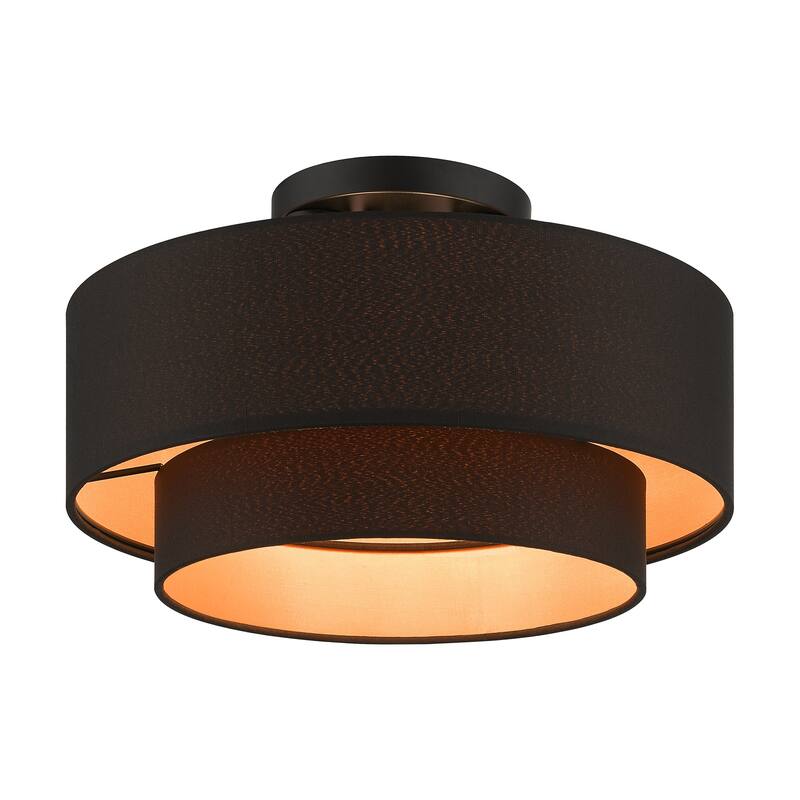 Livex Lighting 45614 Sentosa 3 Light 15" Wide Semi-Flush Drum Ceiling