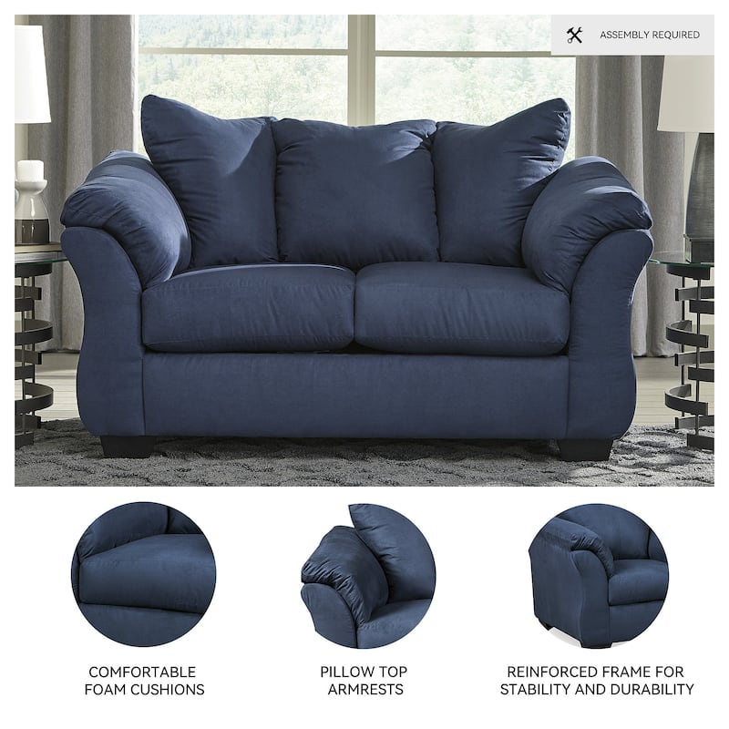 Darcy Contemporary Blue Loveseat