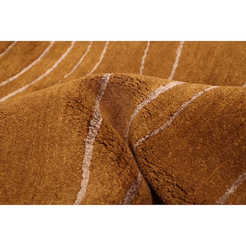 ECARPETGALLERY Hand-knotted Opulence Light Brown Silk, Wool Rug - 8'1 x 10'1