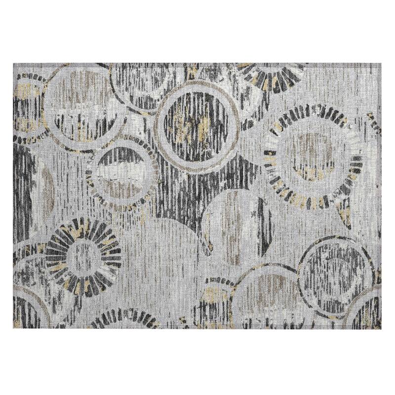 Machine Washable Indoor/ Outdoor Modern Grover Chantille Rug