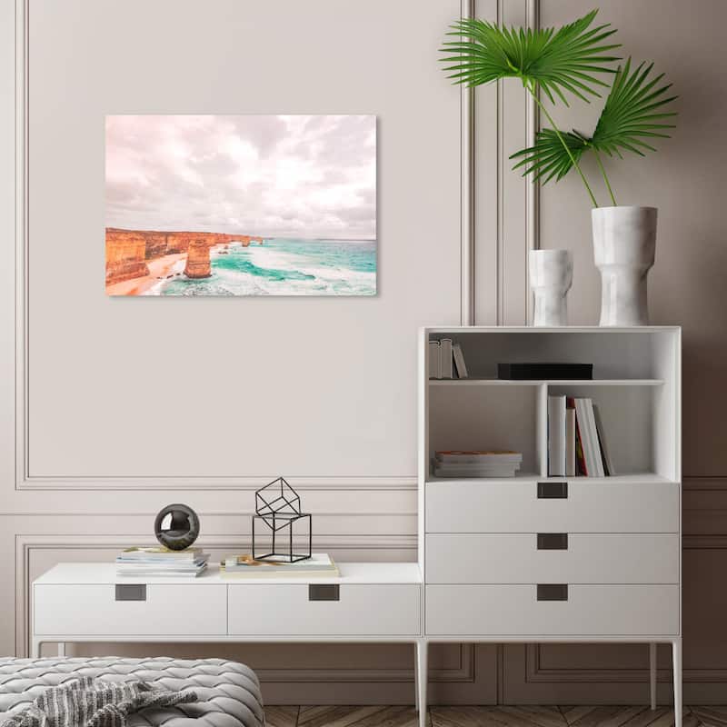 Wynwood Studio Canvas Nautical and Coastal The Twelve Apostles Blue and Turquoise Nautical & Coastal Wall Art Canvas Print - 16 x 24