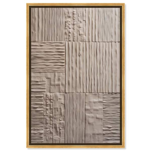 slide 2 of 7, Old Clay Texture Canvas Elegant White and Gold Art by Art Remedy 10" x 15" - Gold