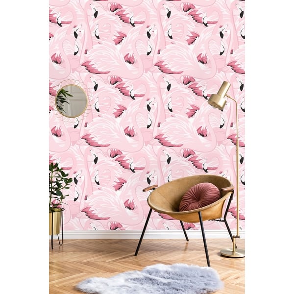Exotic Pink Flamingo Peel and Stick Wallpaper - Bed Bath & Beyond ...