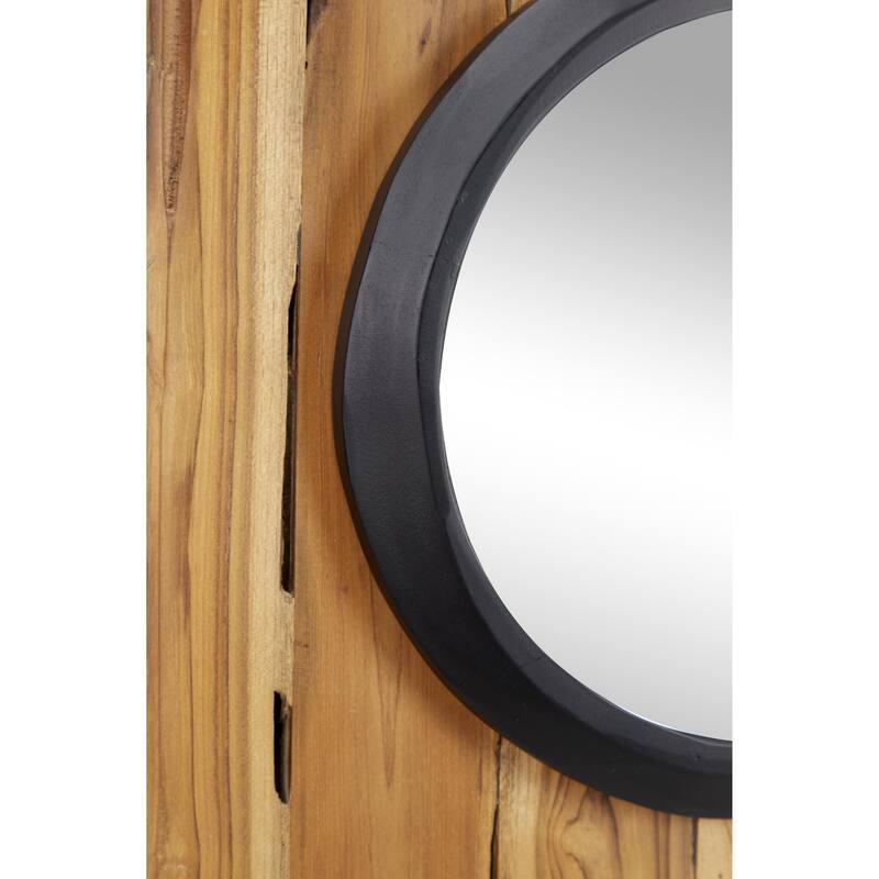 Teak Wood Handmade Room Wall Mirror - Set of 4 Brown - Roche River Decor