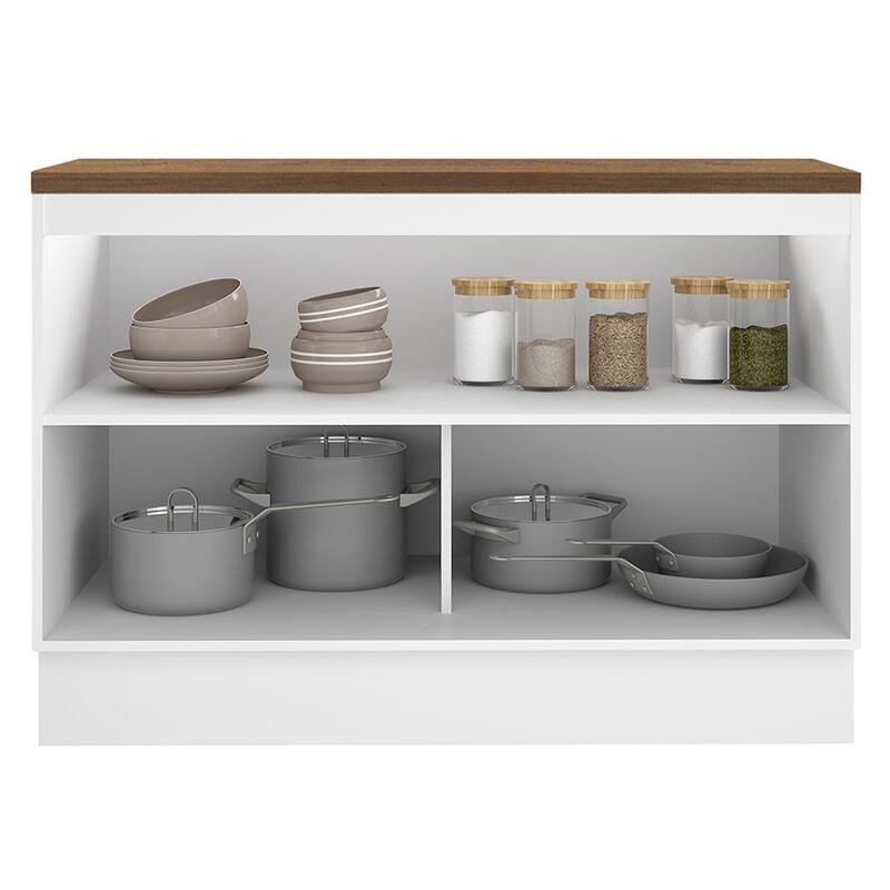 Madesa Hazel Kitchen Storage Base Cabinet 47 Inch Wide - White