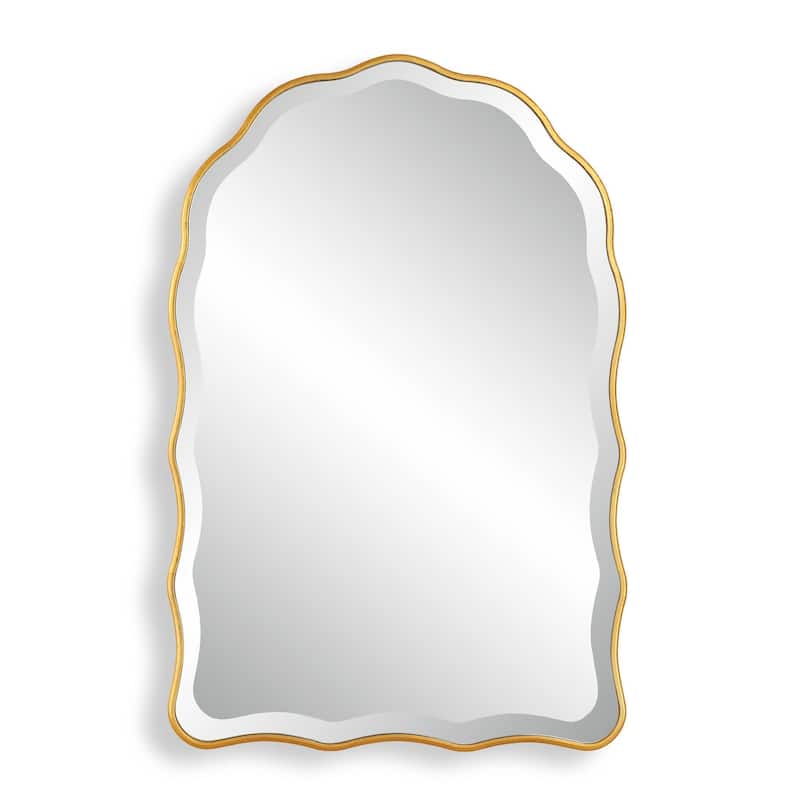 Silver Orchid Gold Leaf Manufactured Wood Beveled Arch Mirror - Gold