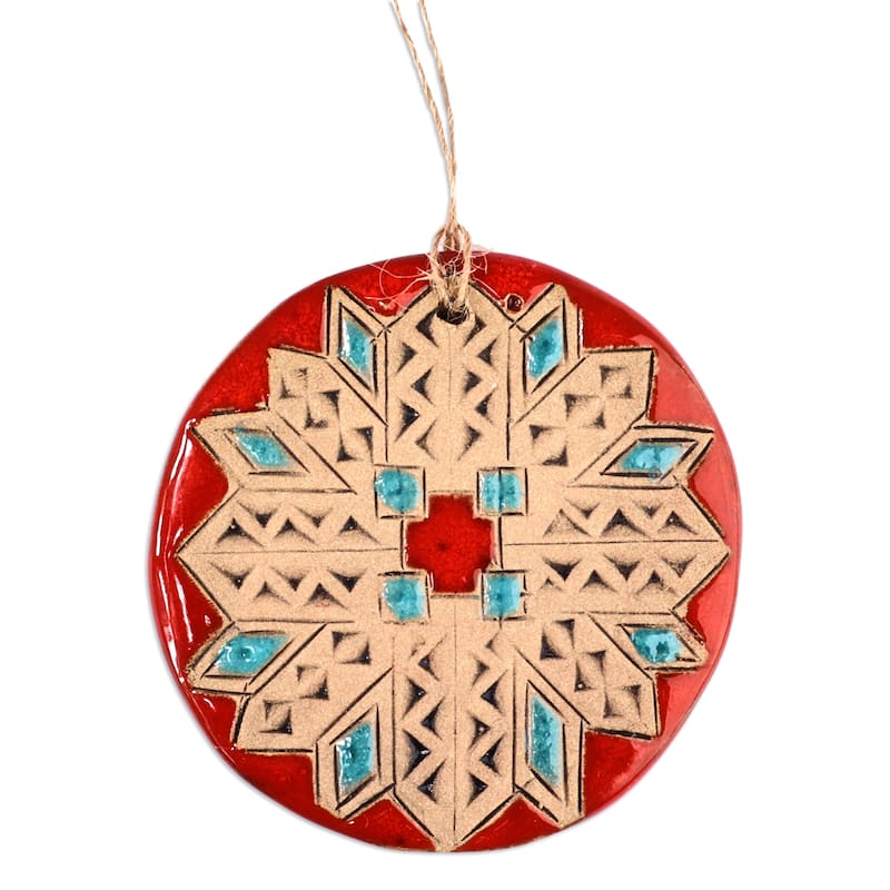 Novica Handmade Red Blessings Ceramic Home Accent