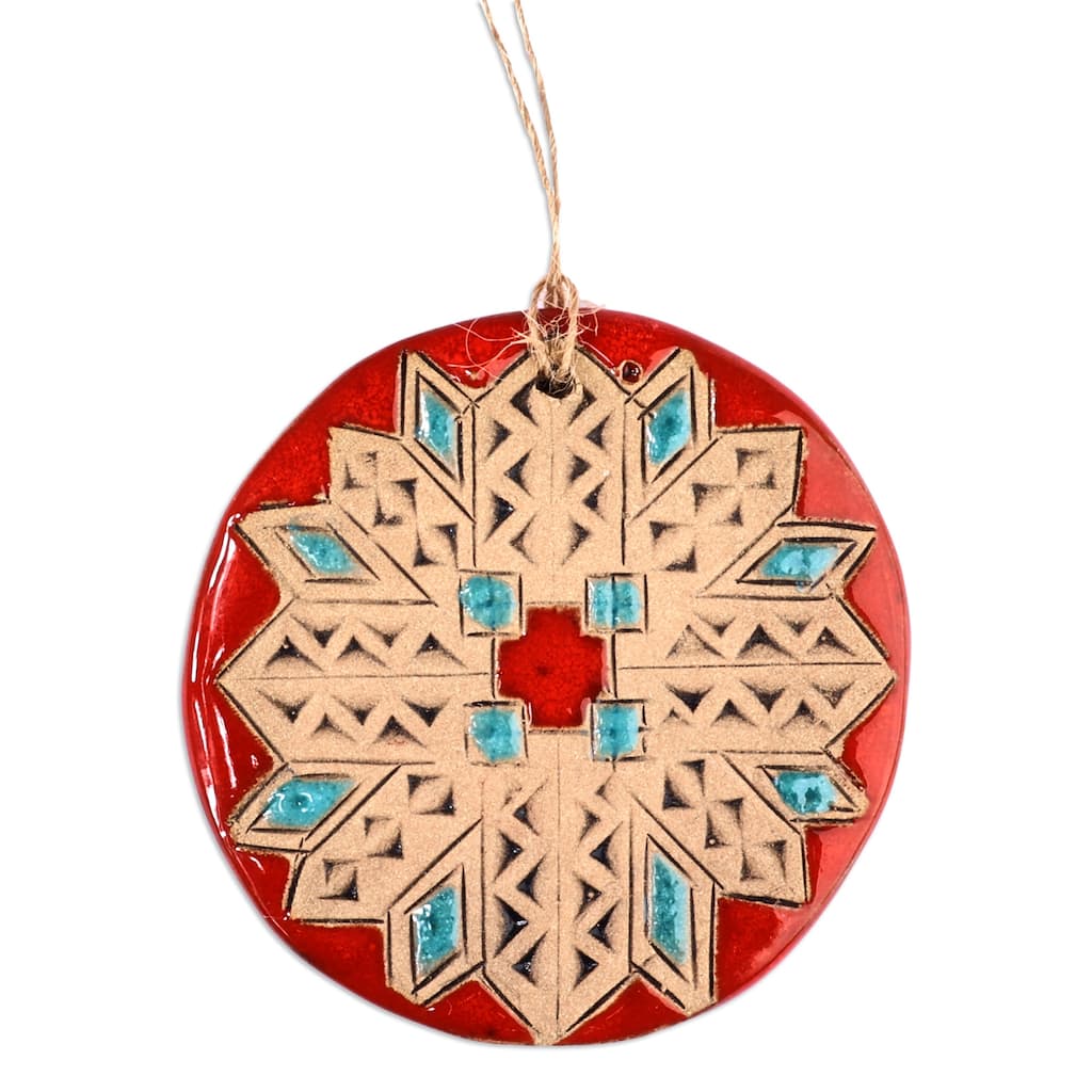 Novica Handmade Red Blessings Ceramic Home Accent