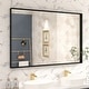 preview thumbnail 37 of 78, Extra Large Metal Frame Wall Mirror Black Tempered Glass for Bathroom 32x48