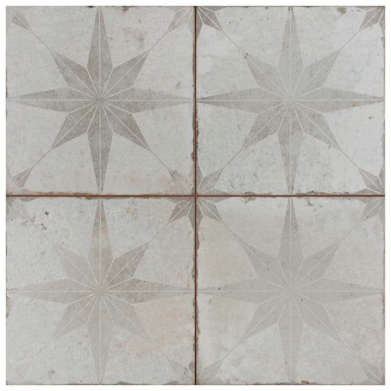 Merola Tile Kings Star White 17-5/8" x 17-5/8" Ceramic Floor and Wall Tile