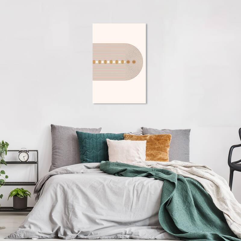 Wynwood Studio Canvas Abstract Star Race II Brown and Dark Gold Modern & Contemporary Wall Art Canvas Print