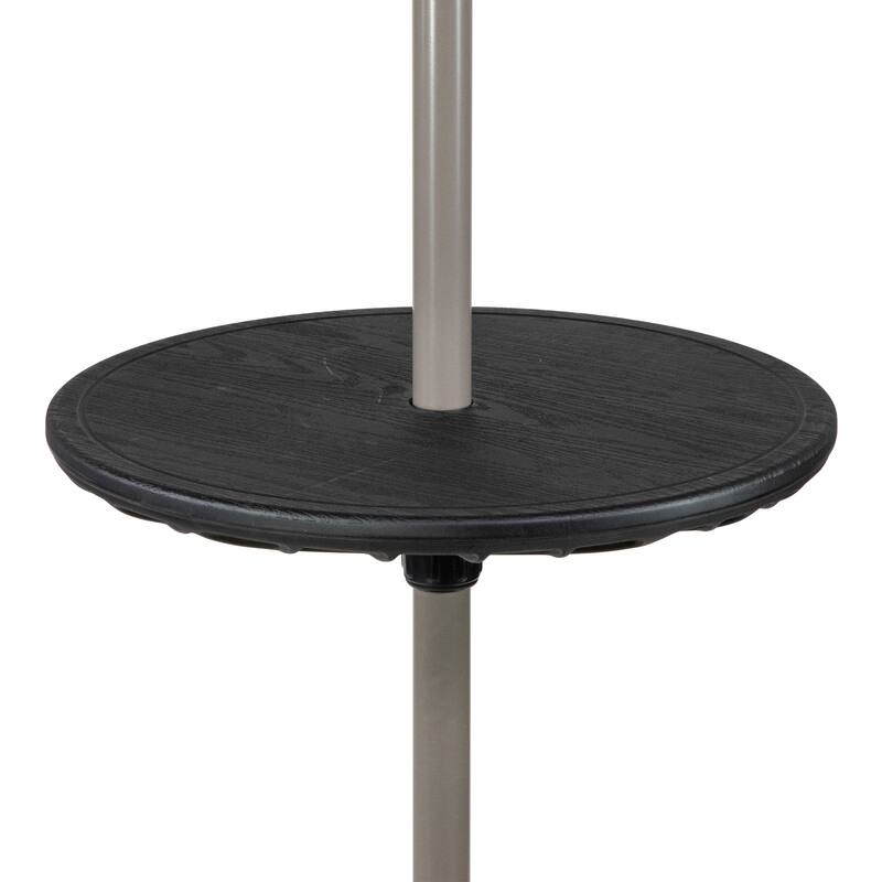 19.75" Black Outdoor Umbrella Table Tray
