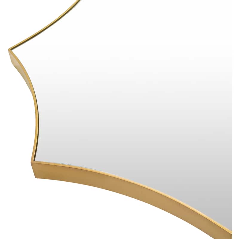 Emsley Hand-Painted Gold Modern Mirror - 32"H x 32"W x 1.5"D