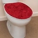 preview thumbnail 132 of 189, Home Weavers Waterford Collection Cotton Toilet Lid Rug | Elastic Fit | Fit Most Standard Toilet Lid | 18"x18" Red