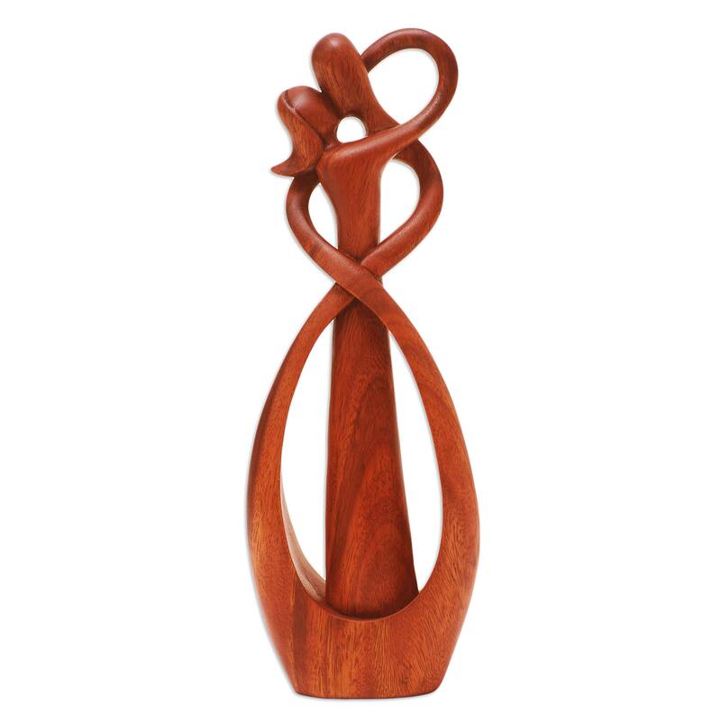 Novica Handmade Loving Us Wood Sculpture