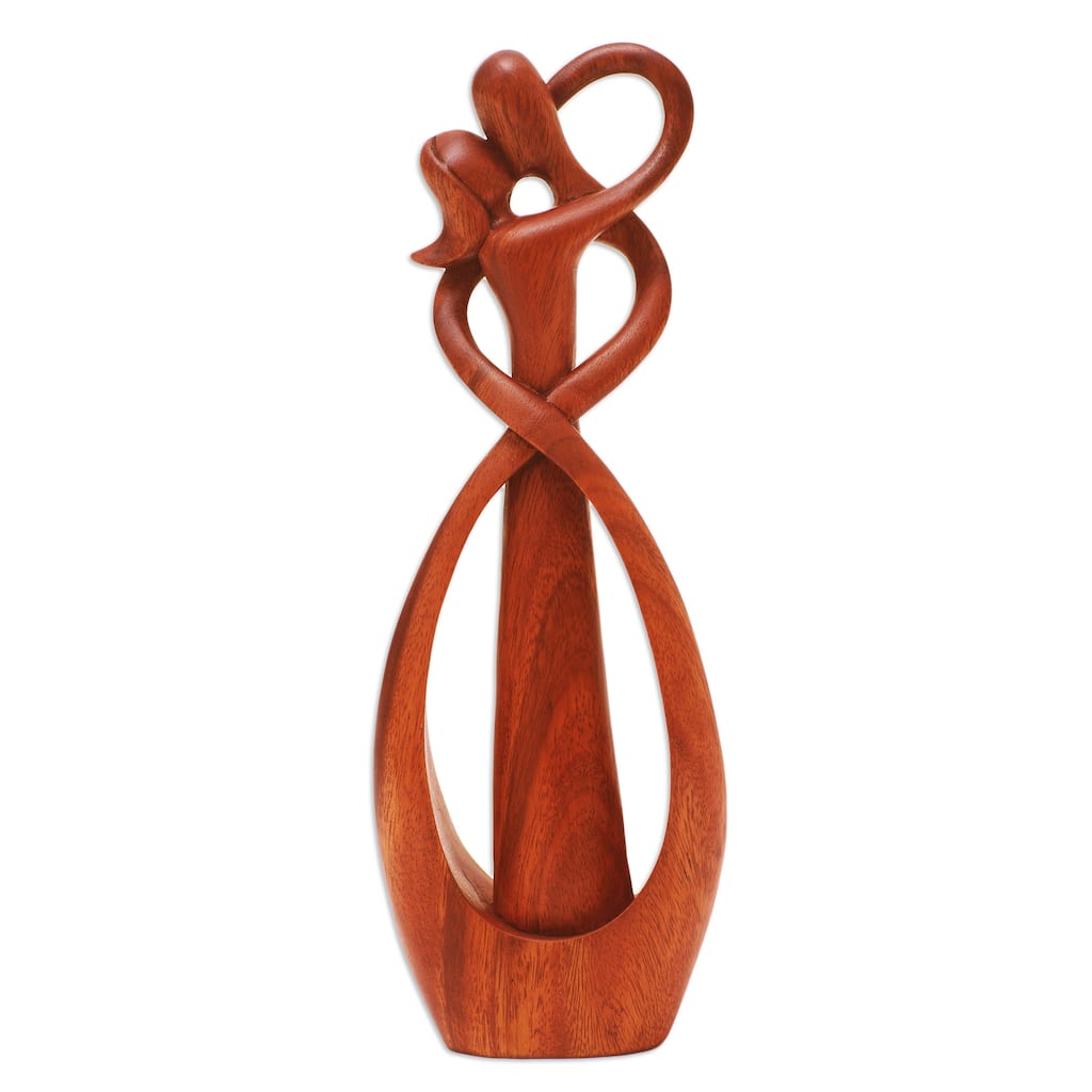 Novica Handmade Loving Us Wood Sculpture