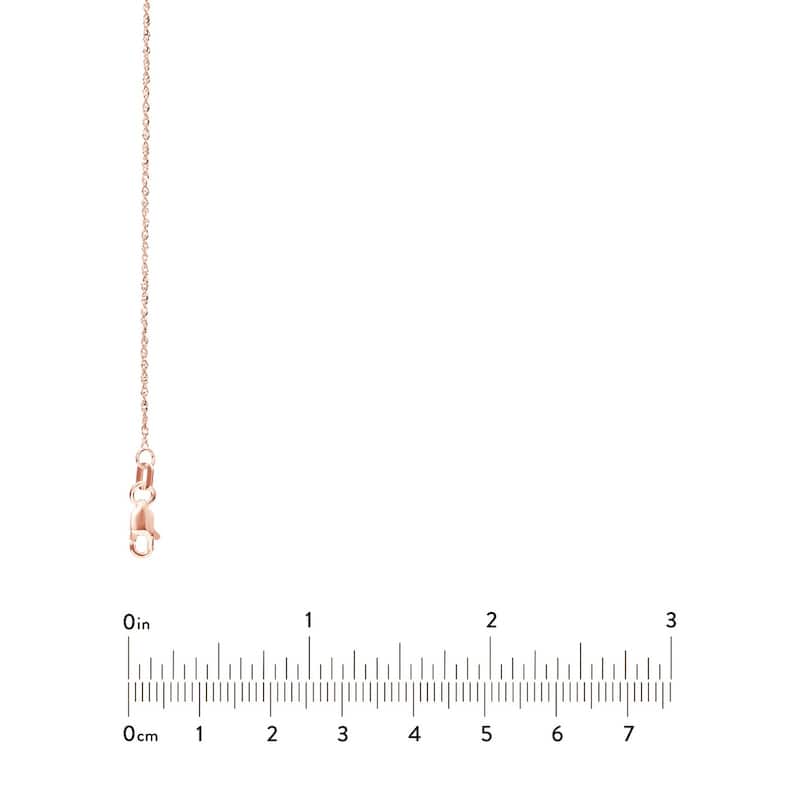 Curata 14k Rose Gold 0.85mm Diamond Singapore Chain Necklace (Lobster)