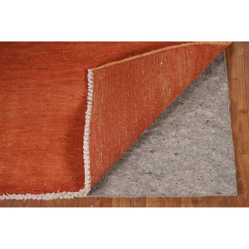 Gabbeh Oriental Foyer Rug Orange Handmade Wool Carpet - 2'7"x 4'1"