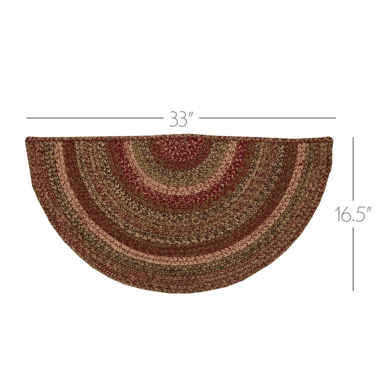 Cider Mill Jute Rug Half Circle w/ Pad 16.5x33 - 16.5" x 33"
